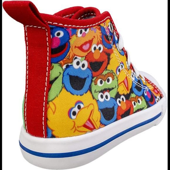 Sesame Street Elmo Shoes, Hi Top Sneaker with Laces, for Toddlers - Picture 4 of 7